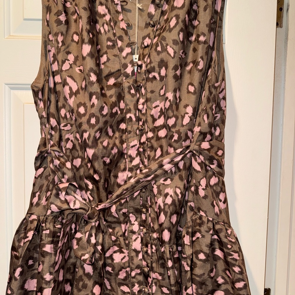 L'ATISTE Brown and Pink Print Women's dress